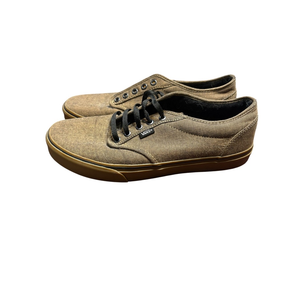 Vans Authentic Washed Brown Canvas Gum Sole Mens Skate Shoes 10.5 721356 - Picture 3 of 7